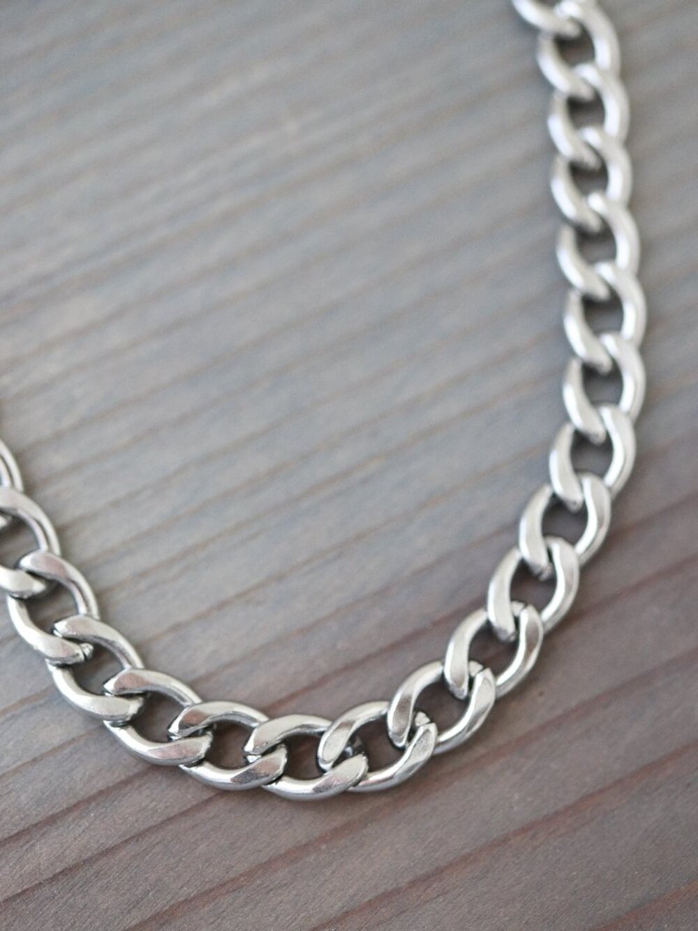 7mm Curb Cuban Chain Necklace Silver Stainless Steel